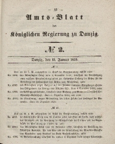 Amts-Blatt der Königlichen Regierung zu Danzig, 13.Januar 1859, Nr. 2