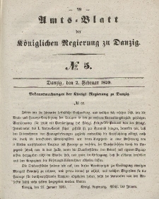 Amts-Blatt der Königlichen Regierung zu Danzig, 2. Februar 1859, Nr. 5