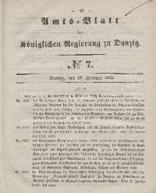 Amts-Blatt der Königlichen Regierung zu Danzig, 16. Februar 1859, Nr. 7
