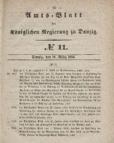 Amts-Blatt der Königlichen Regierung zu Danzig, 16. März 1859, Nr. 11