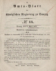 Amts-Blatt der Königlichen Regierung zu Danzig, 6. April 1859, Nr. 14