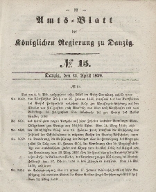 Amts-Blatt der Königlichen Regierung zu Danzig, 13. April 1859, Nr. 15