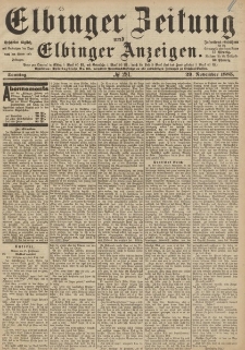 Elbinger Zeitung und Elbinger Anzeigen, Nr. 281 Sonntag 29. November 1885