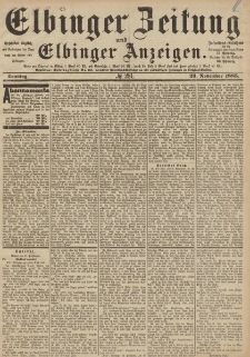 Elbinger Zeitung und Elbinger Anzeigen, Nr. 281 Sonntag 29. November 1885