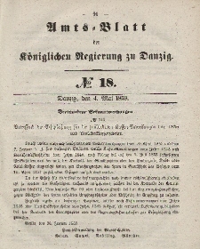Amts-Blatt der Königlichen Regierung zu Danzig, 4. Mai 1859, Nr. 18