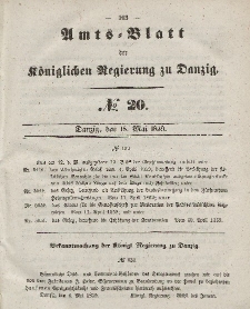 Amts-Blatt der Königlichen Regierung zu Danzig, 18. Mai 1859, Nr. 20