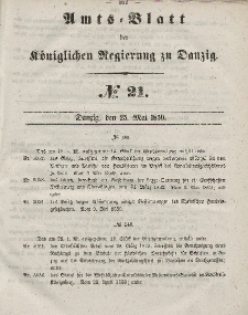 Amts-Blatt der Königlichen Regierung zu Danzig, 25. Mai 1859, Nr. 21
