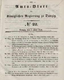 Amts-Blatt der Königlichen Regierung zu Danzig, 1. Juni 1859, Nr. 22