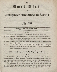 Amts-Blatt der Königlichen Regierung zu Danzig, 23. Juni 1859, Nr. 25