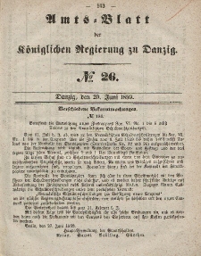 Amts-Blatt der Königlichen Regierung zu Danzig, 29. Juni 1859, Nr. 26