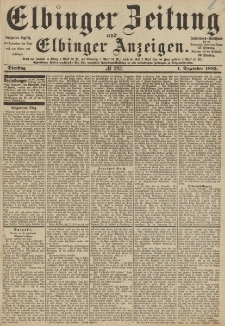Elbinger Zeitung und Elbinger Anzeigen, Nr. 282 Dienstag 1. Dezember 1885