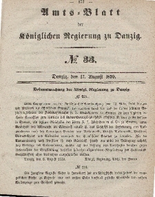 Amts-Blatt der Königlichen Regierung zu Danzig, 17. August 1859, Nr. 33