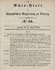 Amts-Blatt der Königlichen Regierung zu Danzig, 24. August 1859, Nr. 34