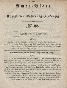 Amts-Blatt der Königlichen Regierung zu Danzig, 31. August 1859, Nr. 35