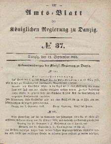Amts-Blatt der Königlichen Regierung zu Danzig, 14. September 1859, Nr. 37
