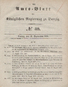 Amts-Blatt der Königlichen Regierung zu Danzig, 21. September 1859, Nr. 38