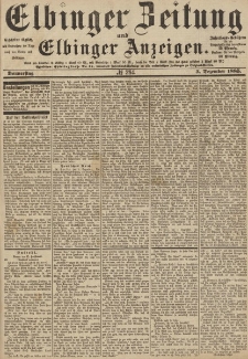 Elbinger Zeitung und Elbinger Anzeigen, Nr. 284 Donnerstag 3. Dezember 1885