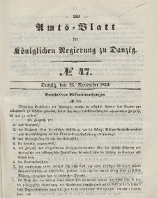 Amts-Blatt der Königlichen Regierung zu Danzig, 23. November 1859, Nr. 47