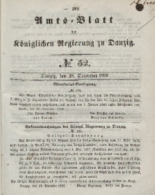 Amts-Blatt der Königlichen Regierung zu Danzig, 28. Dezember 1859, Nr. 52