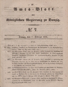 Amts-Blatt der Königlichen Regierung zu Danzig, 17. Februar 1858, Nr. 7