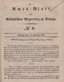 Amts-Blatt der Königlichen Regierung zu Danzig, 24. Februar 1858, Nr. 8