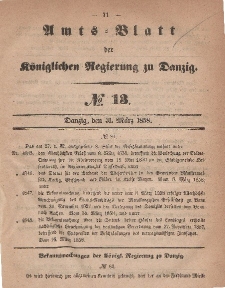 Amts-Blatt der Königlichen Regierung zu Danzig, 31. März 1858, Nr. 13