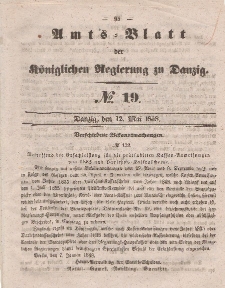 Amts-Blatt der Königlichen Regierung zu Danzig, 12. Mai 1858, Nr. 19