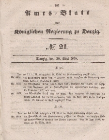 Amts-Blatt der Königlichen Regierung zu Danzig, 26. Mai 1858, Nr. 21