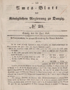 Amts-Blatt der Königlichen Regierung zu Danzig, 23. Juni 1858, Nr. 25