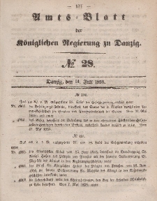 Amts-Blatt der Königlichen Regierung zu Danzig, 14. Juli 1858, Nr. 28