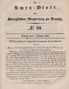 Amts-Blatt der Königlichen Regierung zu Danzig, 4. August 1858, Nr. 31