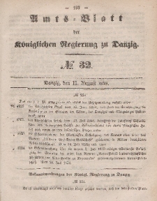 Amts-Blatt der Königlichen Regierung zu Danzig, 11. August 1858, Nr. 32