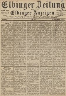 Elbinger Zeitung und Elbinger Anzeigen, Nr. 288 Dienstag 8. Dezember 1885