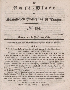 Amts-Blatt der Königlichen Regierung zu Danzig, 1. September 1858, Nr. 35