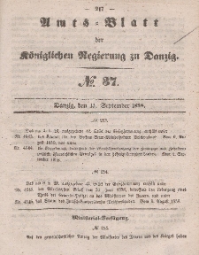 Amts-Blatt der Königlichen Regierung zu Danzig, 15. September 1858, Nr. 37