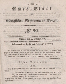 Amts-Blatt der Königlichen Regierung zu Danzig, 6. Oktober 1858, Nr. 40