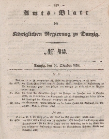 Amts-Blatt der Königlichen Regierung zu Danzig, 20. Oktober 1858, Nr. 42