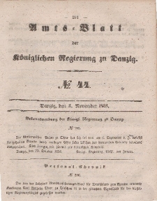 Amts-Blatt der Königlichen Regierung zu Danzig, 3. November 1858, Nr. 44