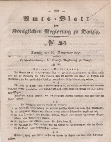 Amts-Blatt der Königlichen Regierung zu Danzig, 10. November 1858, Nr. 45