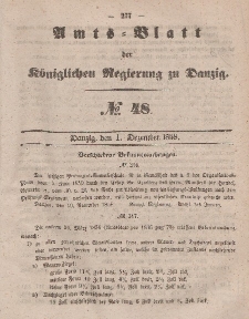 Amts-Blatt der Königlichen Regierung zu Danzig, 1. Dezember 1858, Nr. 48