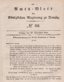 Amts-Blatt der Königlichen Regierung zu Danzig, 29. Dezember 1858, Nr. 52