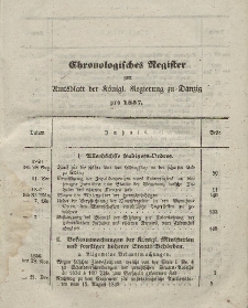 Amts-Blatt der Königlichen Regierung zu Danzig. Jahrgang 1857 (Chronologisches Register)