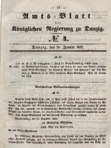 Amts-Blatt der Königlichen Regierung zu Danzig, 28. Januar 1857, Nr. 4
