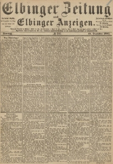 Elbinger Zeitung und Elbinger Anzeigen, Nr. 293 Sonntag 13. Dezember 1885