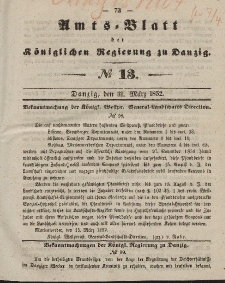 Amts-Blatt der Königlichen Regierung zu Danzig, 31. März 1852, Nr. 13