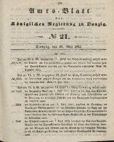 Amts-Blatt der Königlichen Regierung zu Danzig, 26. Mai 1852, Nr. 21