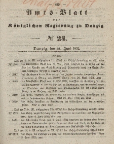 Amts-Blatt der Königlichen Regierung zu Danzig, 16. Juni 1852, Nr. 24