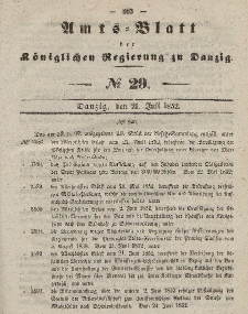 Amts-Blatt der Königlichen Regierung zu Danzig, 21. Juli 1852, Nr. 29