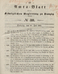 Amts-Blatt der Königlichen Regierung zu Danzig, 28. Juli 1852, Nr. 30