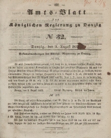 Amts-Blatt der Königlichen Regierung zu Danzig, 11. August 1852, Nr. 32
